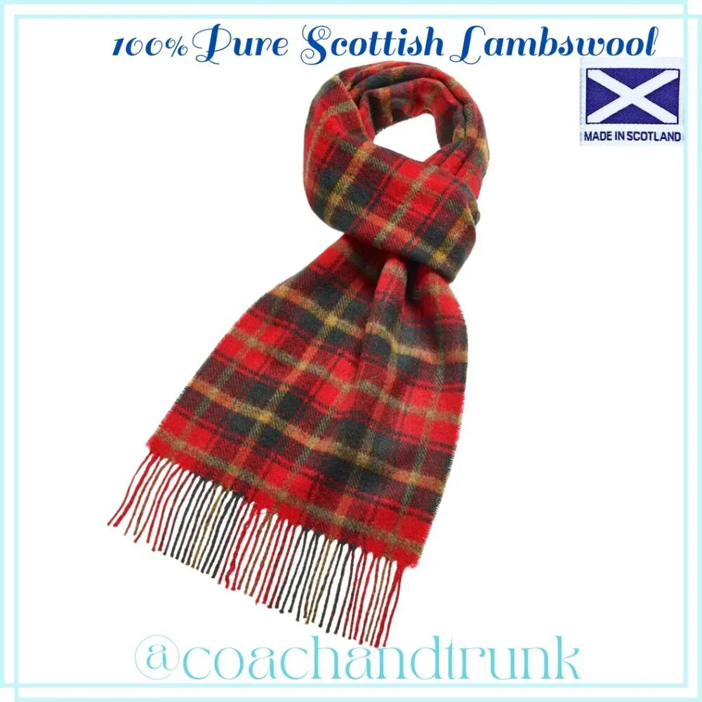 100% Lambswool Scarf Hypoallergenic SCOTTISH IMPORT THINK SOFT WARM TARTAN NWT